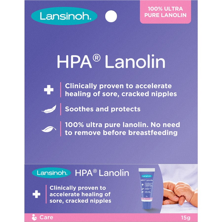Lansinoh HPA Lanolin Nipple Cream: soothing, protective cream for breastfeeding with 100% ultra-pure lanolin for sore nipples.
