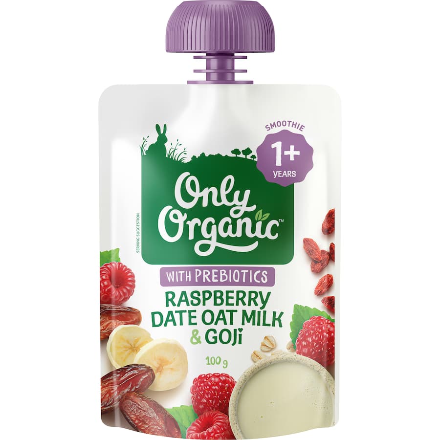 Baby Food Raspberry Only Organic Baby Food Raspberry Date Oat Milk & Goji 100g - Healthy ...