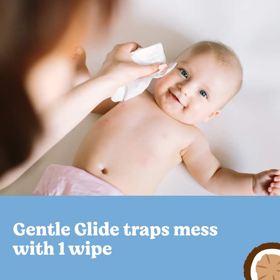 Huggies Thick Baby Wipes with Coconut Oil offer a gentle, effective clean for babies, made with 90% natural ingredients.