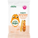 Soft, melt-in-the-mouth organic sweet potato snacks for babies, promoting safe self-feeding and nutritious exploration.
