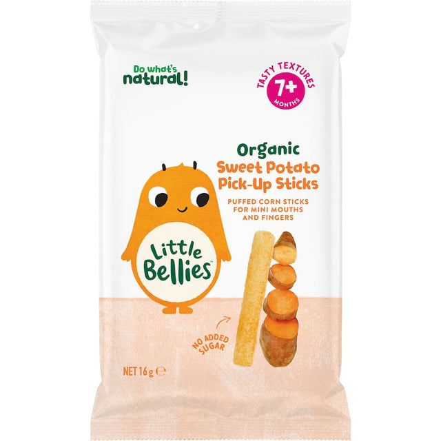 Soft, melt-in-the-mouth organic sweet potato snacks for babies, promoting safe self-feeding and nutritious exploration.