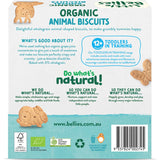 Wholegrain animal-shaped biscuits for toddlers, sweetened with grape juice, perfectly crispy and crunchy, nutritious snack option.