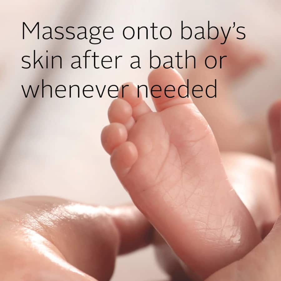 Ecostore Baby Oil in a recyclable bottle, enriched with blackcurrant, almond, and lavender for delicate baby skin care.