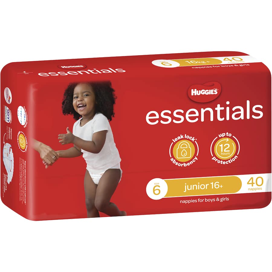 Huggies Essentials Nappies Size 6 (16+kg) Jumbo pack 40pack