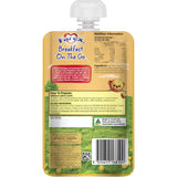 Farex Breakfast On The Go Creamy Apple Porridge in a pouch, nutritious and convenient for babies 6 months+, made with oats and apple juice.
