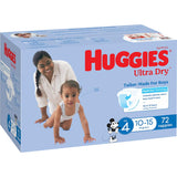 Huggies Ultra Dry Nappies Boys Size 4 (10-15kg) Jumbo pack 72pack