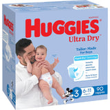 Huggies Ultra Dry Nappies Boys Size 3 (6-11kg) Jumbo pack 90pack