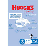 Huggies Ultra Dry Nappies Boys Size 3 (6-11kg) Jumbo pack 90pack