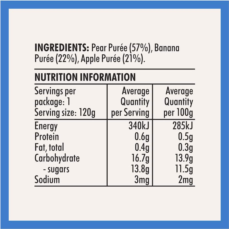 Wattie's Baby Food 4-6+ Months Pear, Banana & Apple