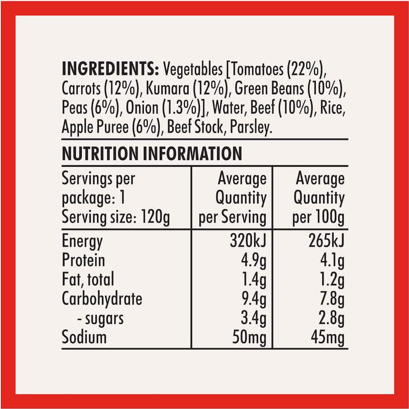 Wattie's Baby Food 6+ Months Beef Bolognese & Veges