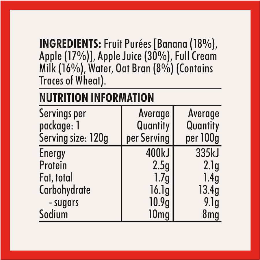 Wattie's Banana & Apple Porridge for 6+ months, creamy, nutritious, with no added sugar or preservatives. Perfect breakfast option.