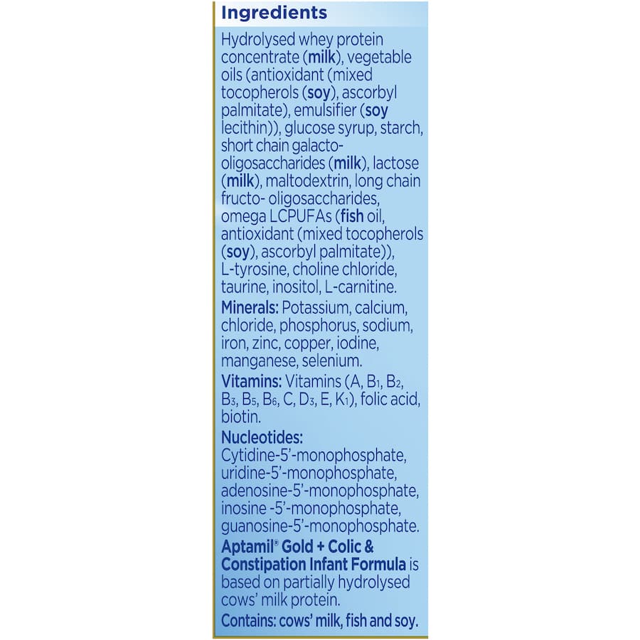 Aptamil Colic & Constipation Infant Formula for babies 0-12 months, designed to ease digestive discomfort and promote healthy stools.
