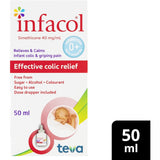Infacol colic relief bottle for infants 0+, providing gas relief and comfort during feeding for a happier baby.