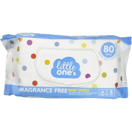 Gentle, unscented baby wipes with aloe vera, vitamin E, and chamomile, perfect for sensitive skin; 80-pack for easy use.