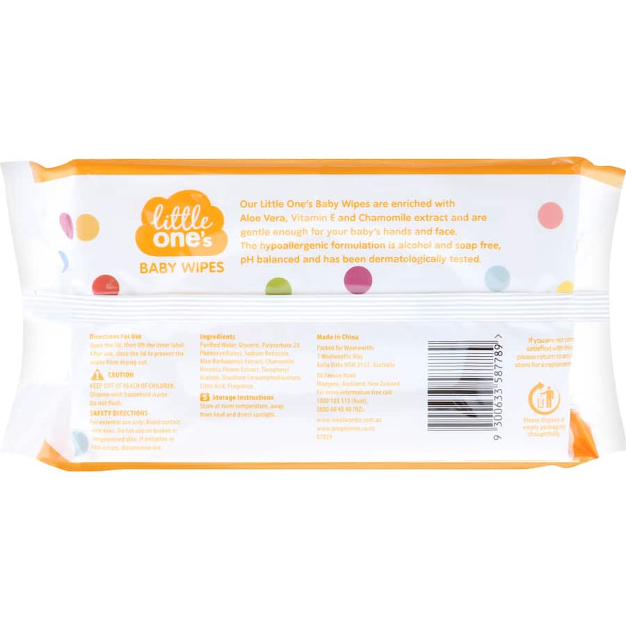 Gentle scented baby wipes with aloe, vitamin E, and chamomile, ideal for cleaning hands and face, safe for sensitive skin.