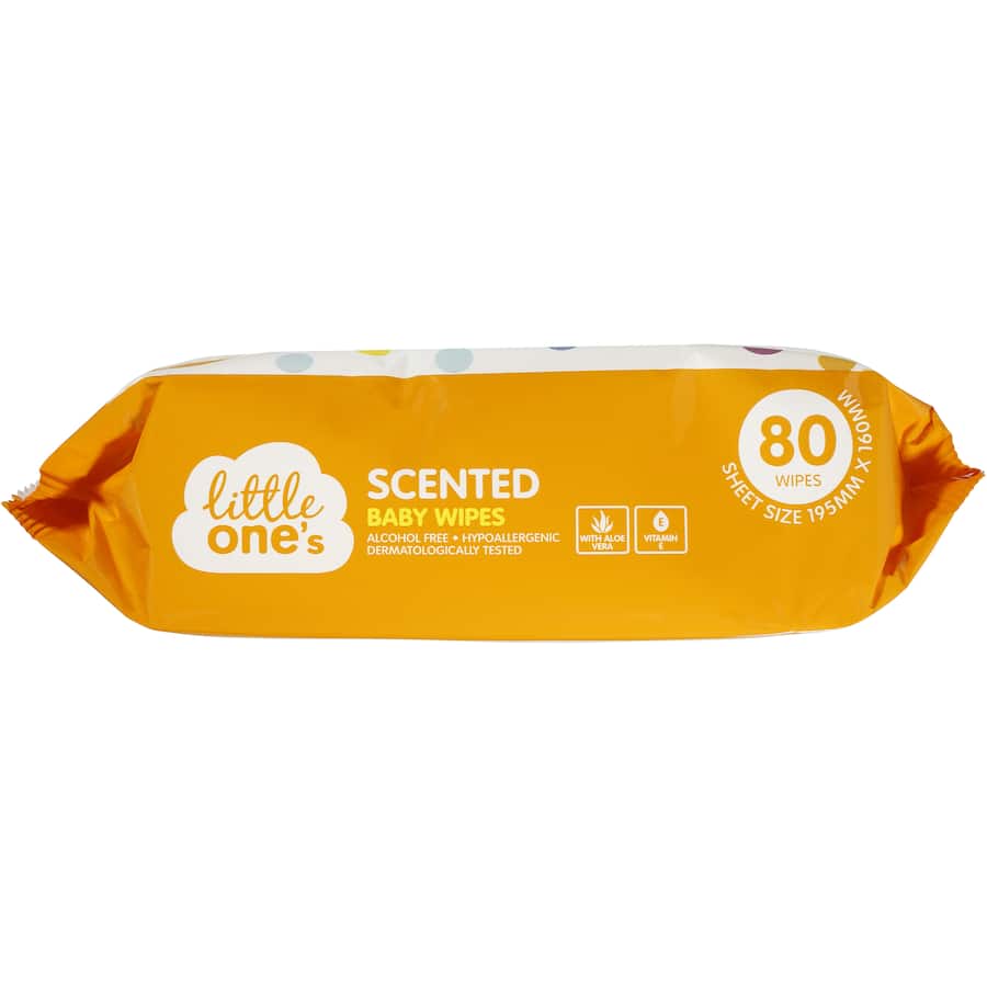 Scented baby wipes infused with aloe, vitamin E, and chamomile, safe for sensitive skin; ideal for gentle clean-ups.