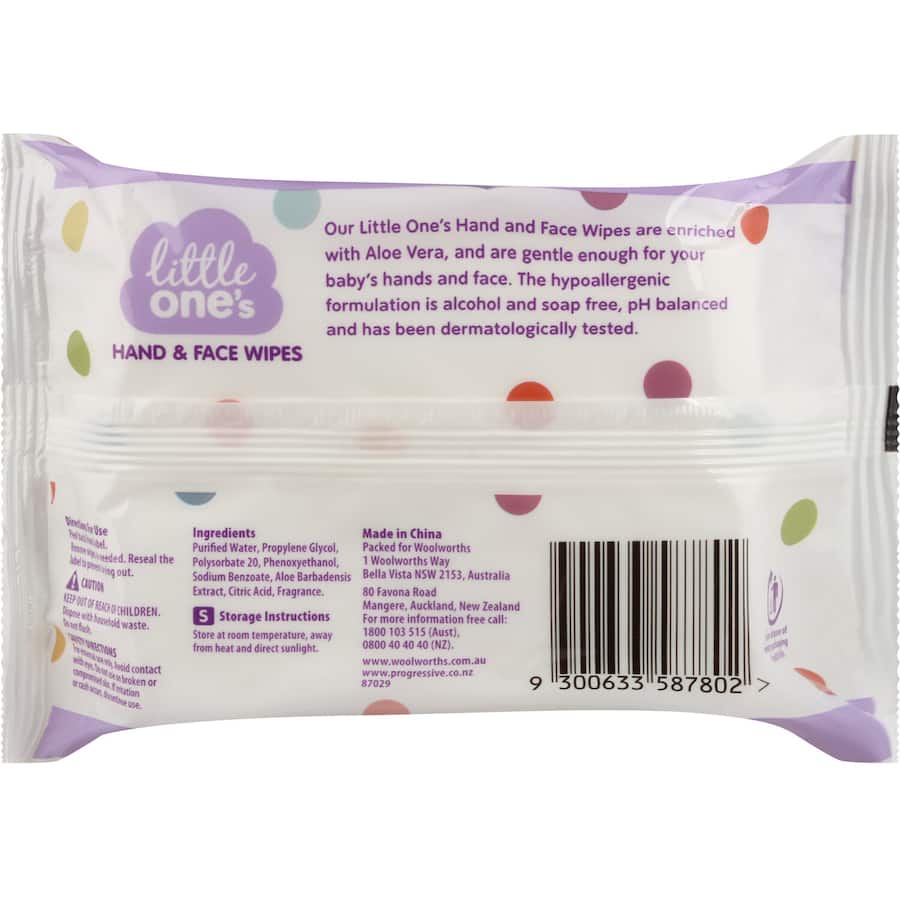 Hypoallergenic baby wipes for hands and face, gentle and moisturizing for sensitive skin, perfect for quick cleanups.
