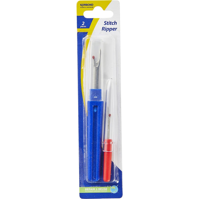 Korbond Stitch Ripper with sharp blade and comfortable handle for easy, precise thread removal in sewing and repair tasks.