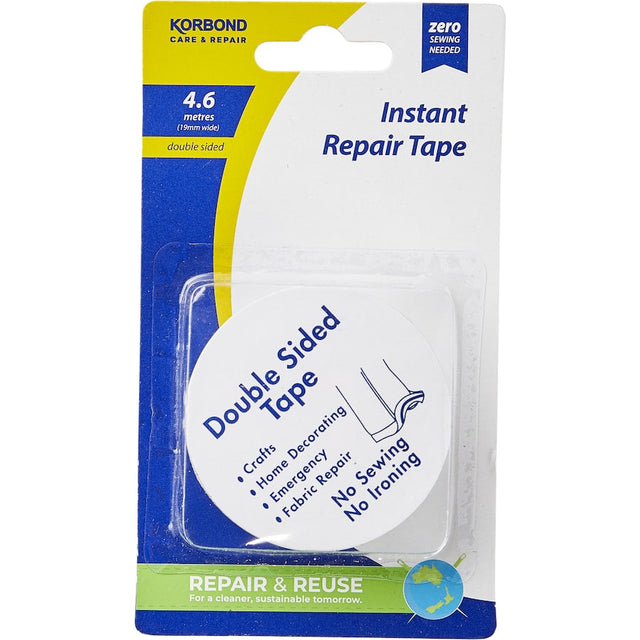 Korbond Repair Tape Instant, versatile waterproof tape for quick repairs on various surfaces and materials.