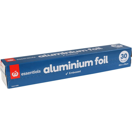 High-quality, 30cm wide embossed aluminum foil for cooking, baking, and food storage, offering exceptional strength and versatility.