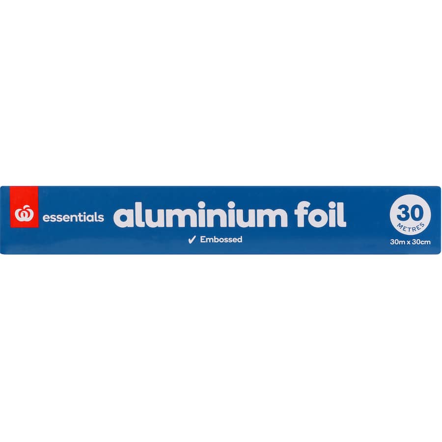 Durable 30cm wide embossed aluminum foil for cooking, baking, and food storage, ideal for heavy-duty tasks.
