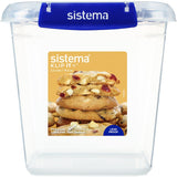 Sistema Klip It Plus Square Container for organized food storage, featuring a leak-proof seal and stackable design.