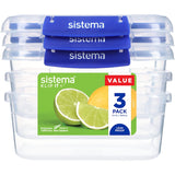 Sistema Klip It Plus Container Rectangle 1l 3pack