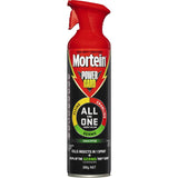 Mortein Powerguard spray bottle for effective pest control, kills insects and 99.9% of germs with eucalyptus scent.