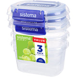 Clear rectangular container with leak-proof seal and easy-locking clips for organized food storage, ideal for kitchen and pantry.