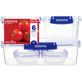 Sistema Klip It Plus Container Set, versatile food storage containers in various sizes with leak-proof seals and stackable design.