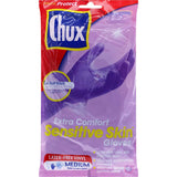 Vinyl gloves with extra long cuff and moisture-absorbing lining for ultimate comfort and protection in various tasks.
