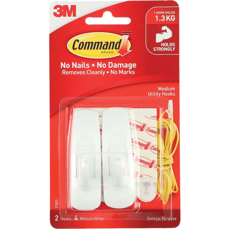 3m Command Hooks & Hangers Medium Adhesive Hooks