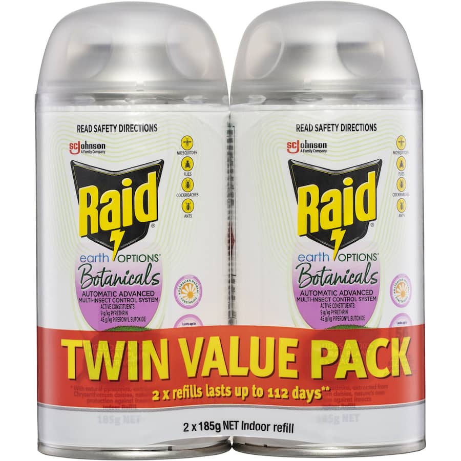 Automatic insect control spray system with natural pyrethrins for 24-hour protection against common pests.