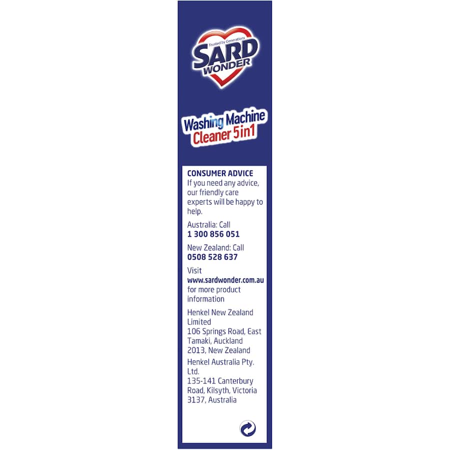 Sard Washing Machine Cleaner: Antibacterial powder effectively combats bacteria, limescale, and odors for a fresh, clean machine.