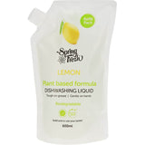 Spring Fresh Dishwash Liquid Lemon: eco-friendly, plant-based cleaner for tough grease with refreshing lemon scent, 100% NZ owned.