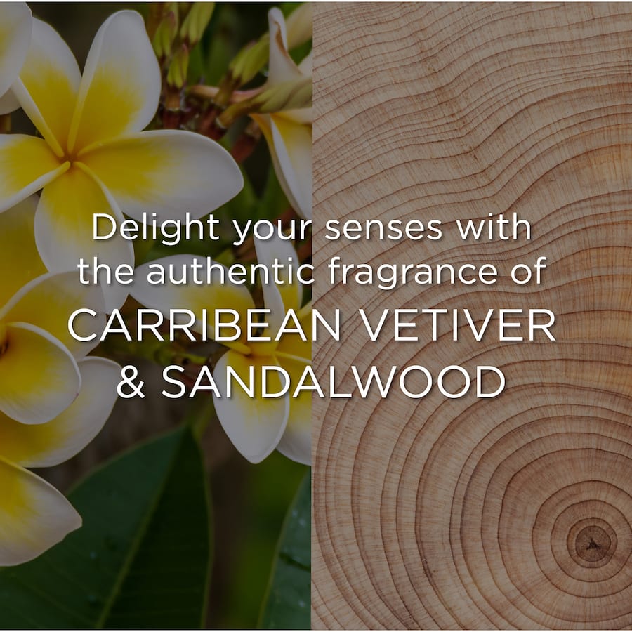 Air Wick Botanica air freshener spray featuring Caribbean vetiver and sandalwood, perfect for a refreshing and eco-friendly ambiance.