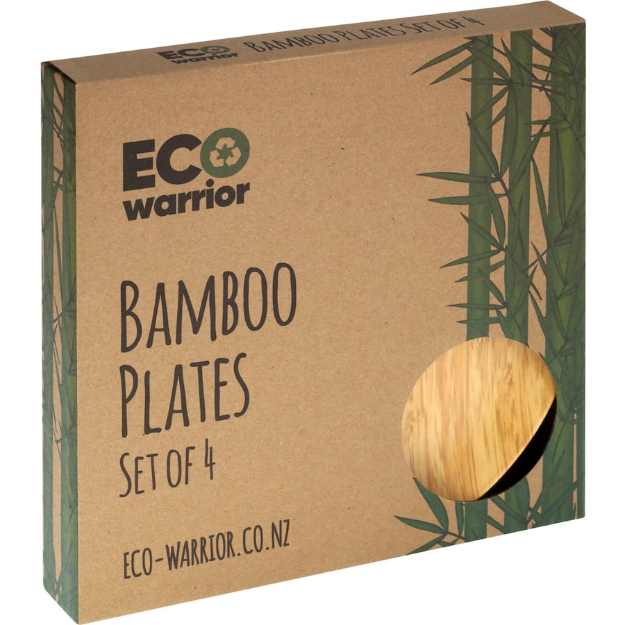 Eco Warrior Bamboo Plates Set: 25cm biodegradable plates for eco-friendly dining, ideal for picnics and gatherings.