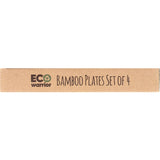 Eco Warrior Bamboo Plates Set: 4 stylish, biodegradable plates; 25cm, lightweight, perfect for eco-friendly gatherings and picnics.