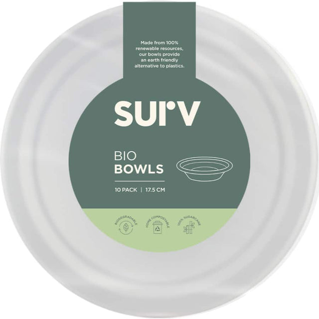 Eco-friendly 17.5cm biodegradable bowls made from sugarcane, home compostable, microwavable, and strong for any meal.