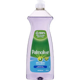 Gentle Palmolive Dishwashing Liquid for Dry Skin, infused with aloe, tough on grease, hypoallergenic, and eco-friendly.