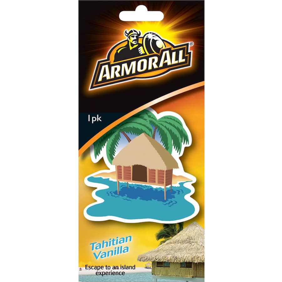 Armor All Car Freshener in Tahitian Vanilla offers a long-lasting, tropical scent to keep your car fresh and inviting.