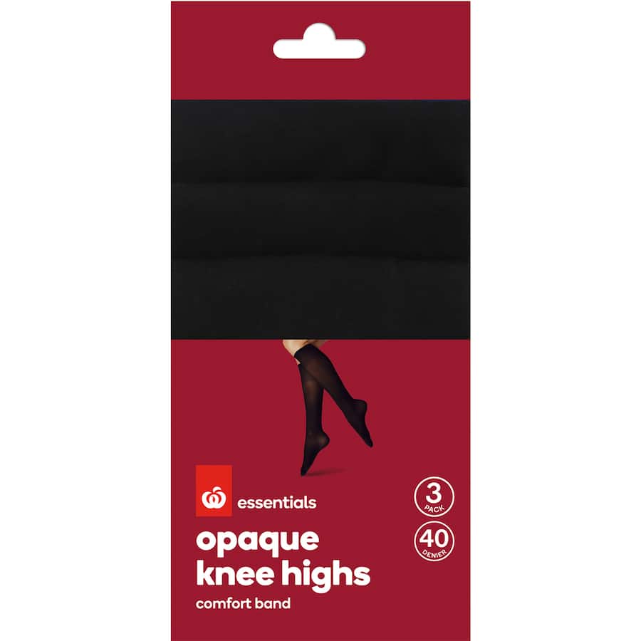 Essentials Knee Highs in 40 Denier, featuring a comfort band and matte opaque finish for stylish everyday wear.