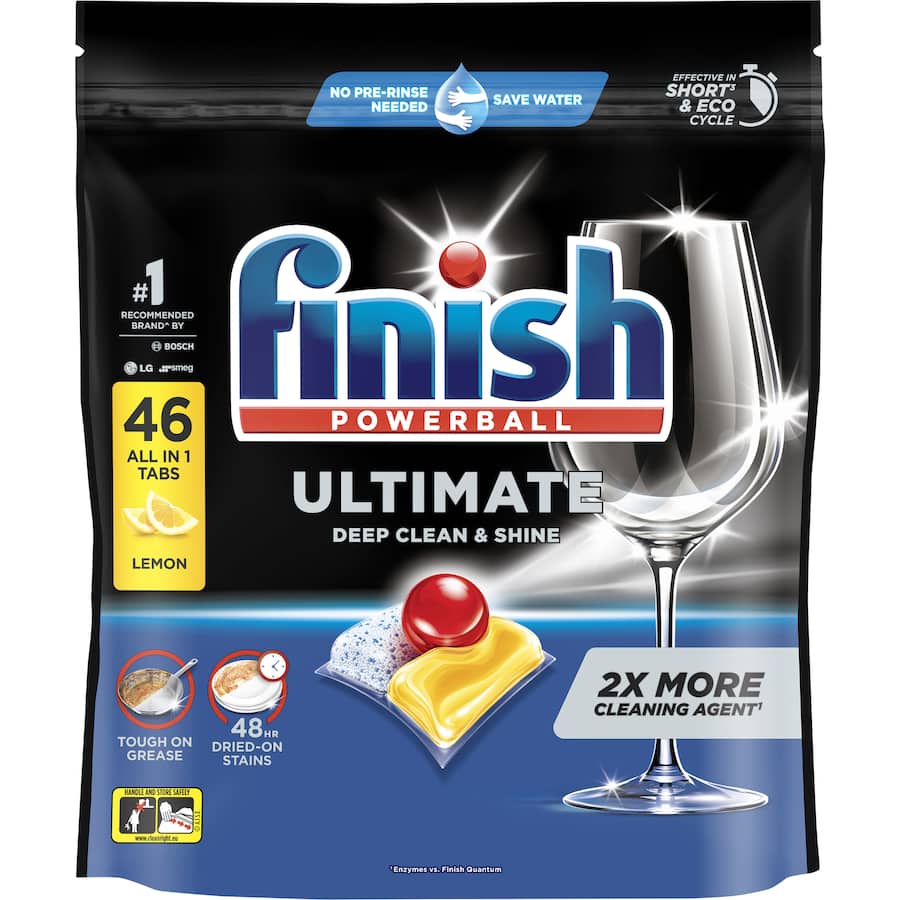 Finish Dishwasher Tablets Ultimate All In 1 Lemon Sparkle 46pack