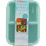 Decor Go Bento Lunch Box with triple split design, 4 secure clips, BPA-free, ideal for organized, wrapper-free meals.