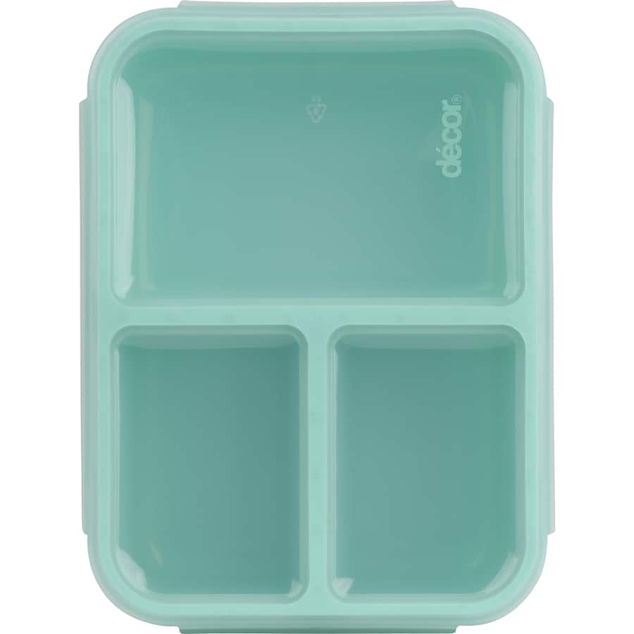 Decor Go Bento Lunch Box Triple Split with triple compartments, secure clips, and BPA-free design for meal prep and fresh lunches.