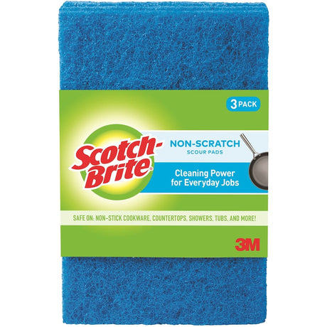 Non-scratch scouring pads for tough kitchen messes, safe on cookware and surfaces, ensuring a sparkling clean finish.