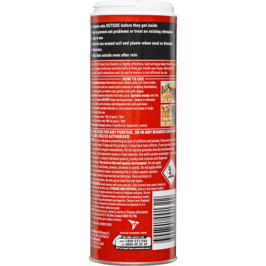 Mortein Kill & Protect Ant Killer Sand for effective outdoor ant control with no mess and safe for gardens.