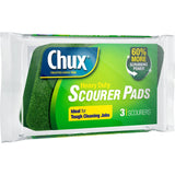 Chux Scourer Heavy Duty Pads: coarse pads designed for tough cleaning of pots, pans, and hard-to-reach areas.