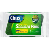 Chux Scourer Heavy Duty Pads: coarse, angled pads for tough cleaning, ideal for pots, pans, and hard-to-reach areas.