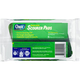 Heavy-duty Chux scourer pads designed for tough cleaning, with an angled shape for reaching corners and scrubbing stubborn grime.